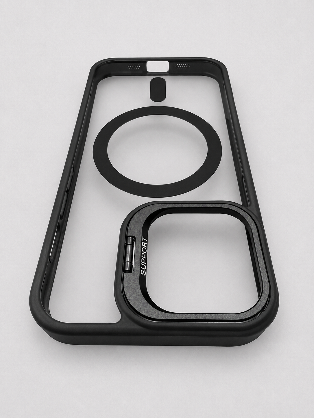 Crystal Magnetic Case with Metal Camera Stand