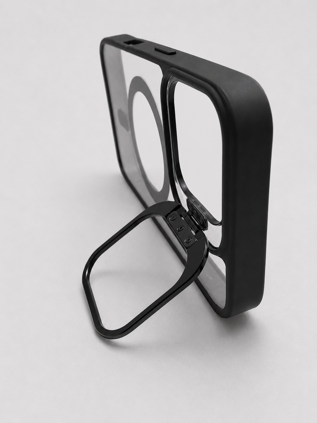 Crystal Magnetic Case with Metal Camera Stand