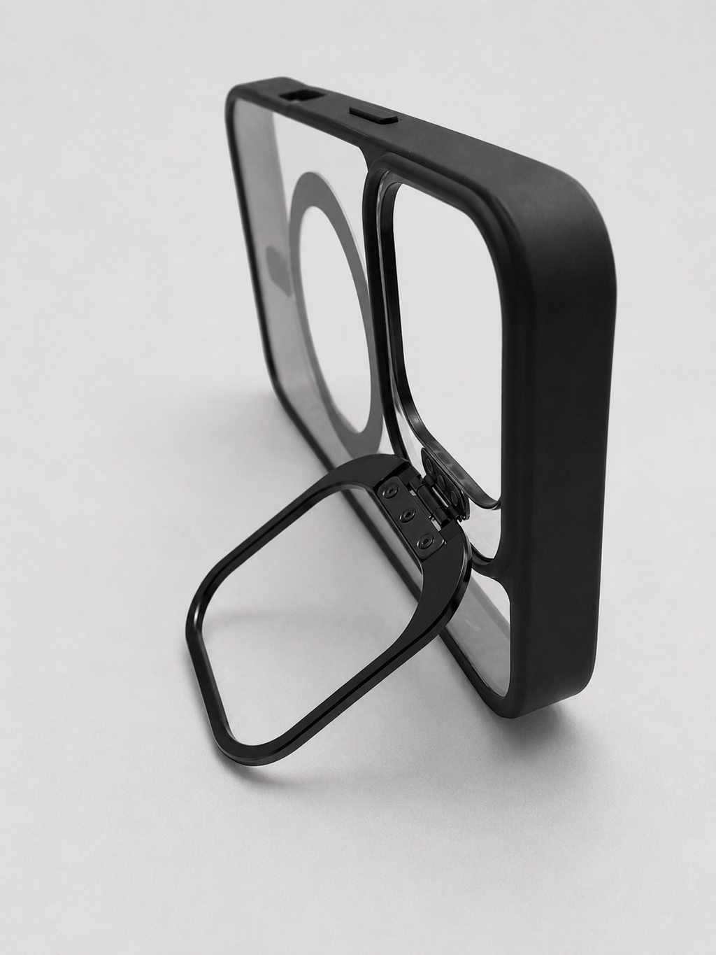 Crystal Magnetic Case with Metal Camera Stand