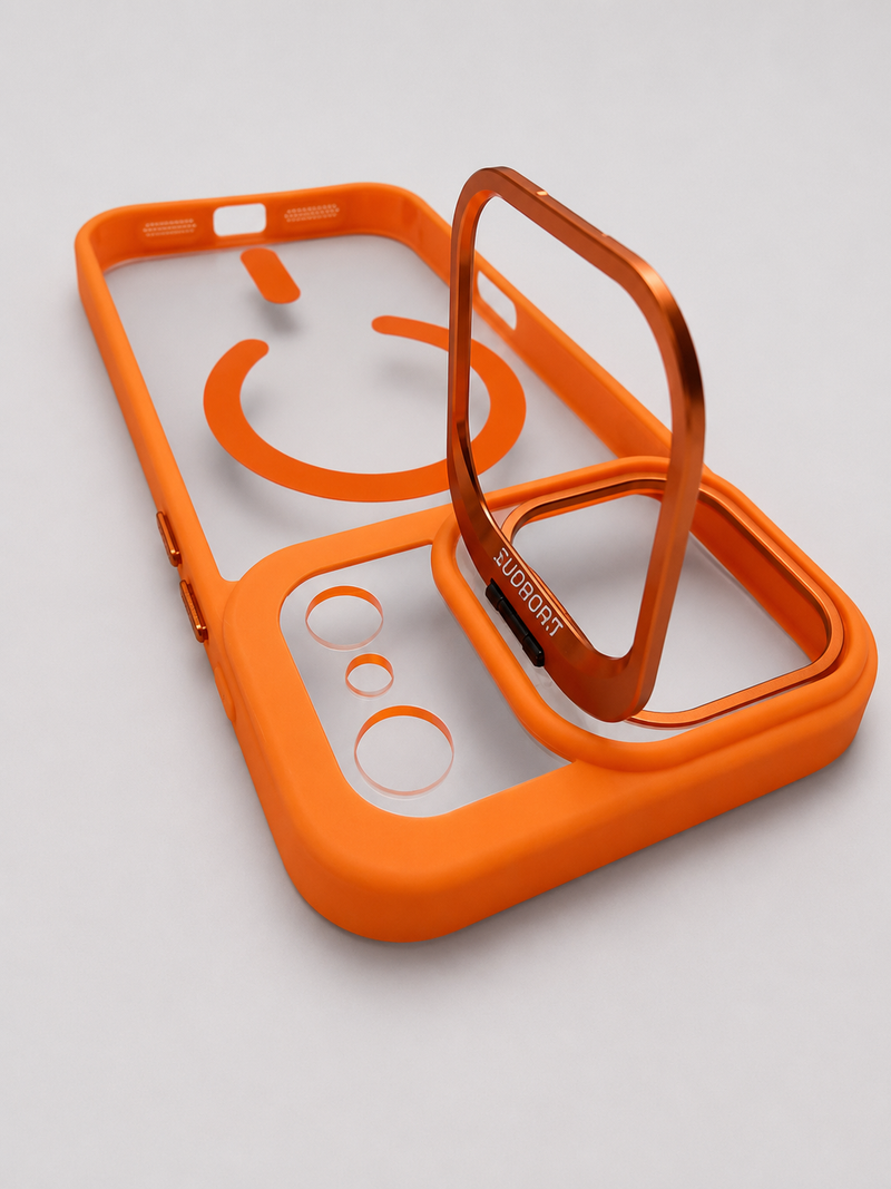 Crystal Magnetic Case with Metal Camera Stand