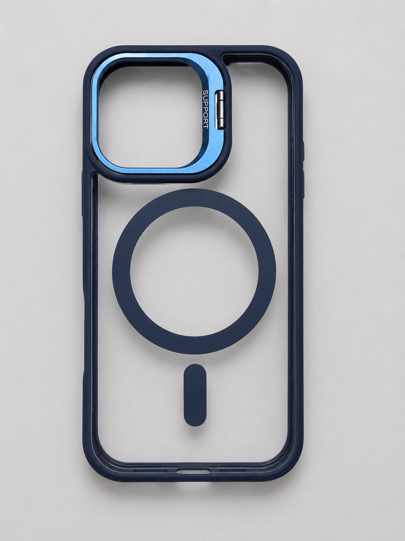 Crystal Magnetic Case with Metal Camera Stand