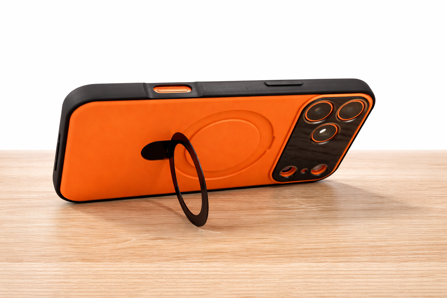 iPhone 17 Pro Max Magnetic Case – Orange Back + Black Frame | MagSafe Compatible | ProShield AU
