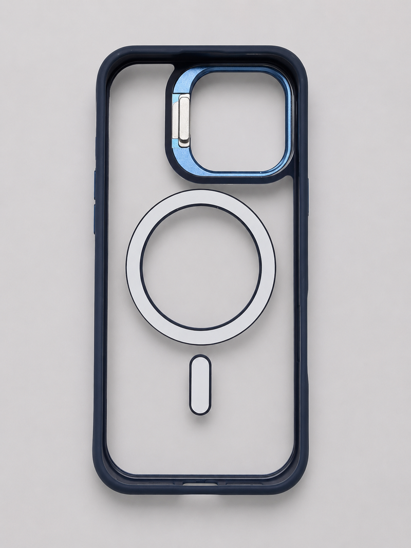 Crystal Magnetic Case with Metal Camera Stand
