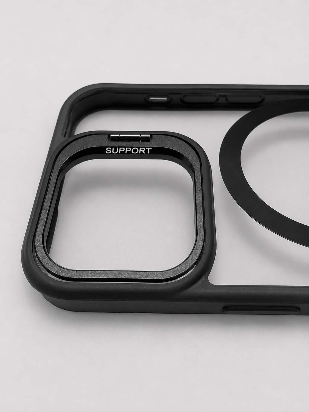 Crystal Magnetic Case with Metal Camera Stand