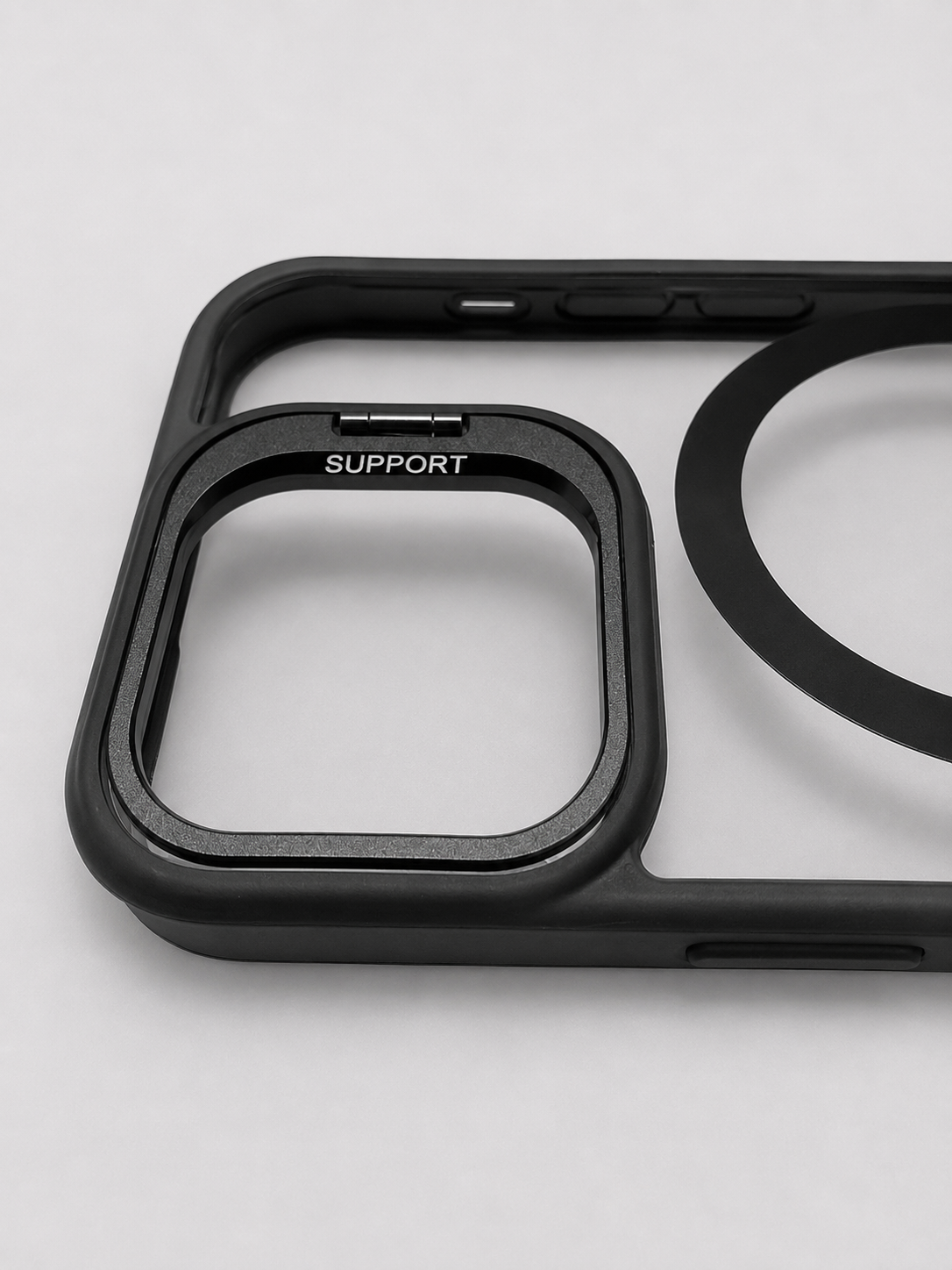 Crystal Magnetic Case with Metal Camera Stand