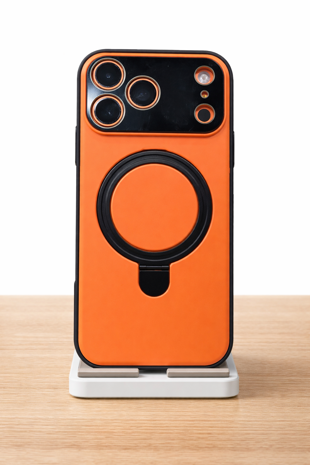 iPhone 17 Pro Max Magnetic Case – Orange Back + Black Frame | MagSafe Compatible | ProShield AU