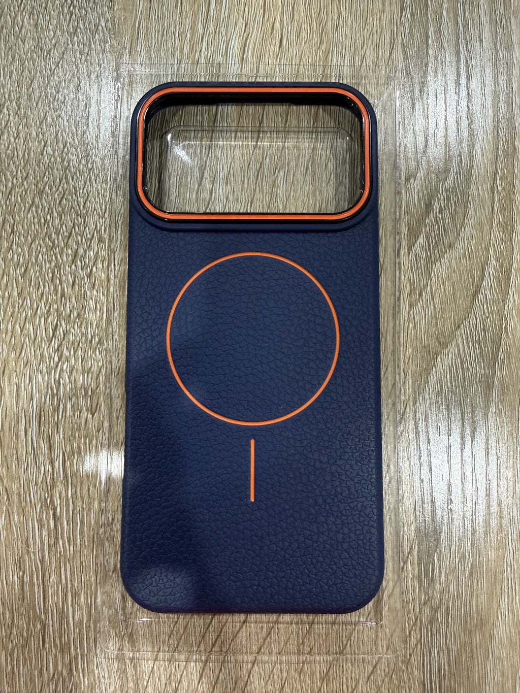 Premium Leather MagSafe Case - iPhone 17 Pro Max (Orange Camera Accent)