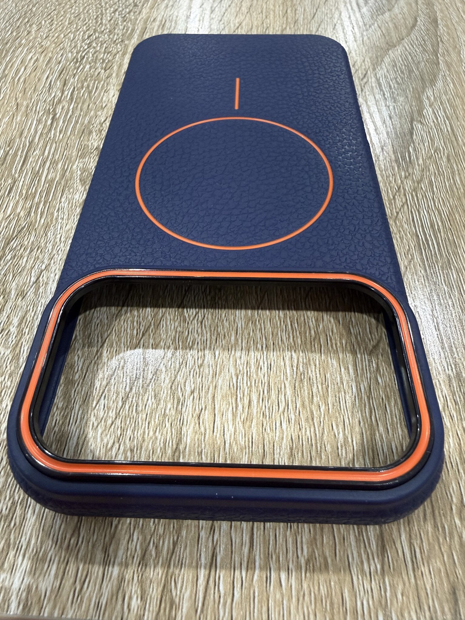 Premium Leather MagSafe Case - iPhone 17 Pro Max (Orange Camera Accent)