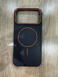 Premium Leather MagSafe Case - iPhone 17 Pro Max (Orange Camera Accent)