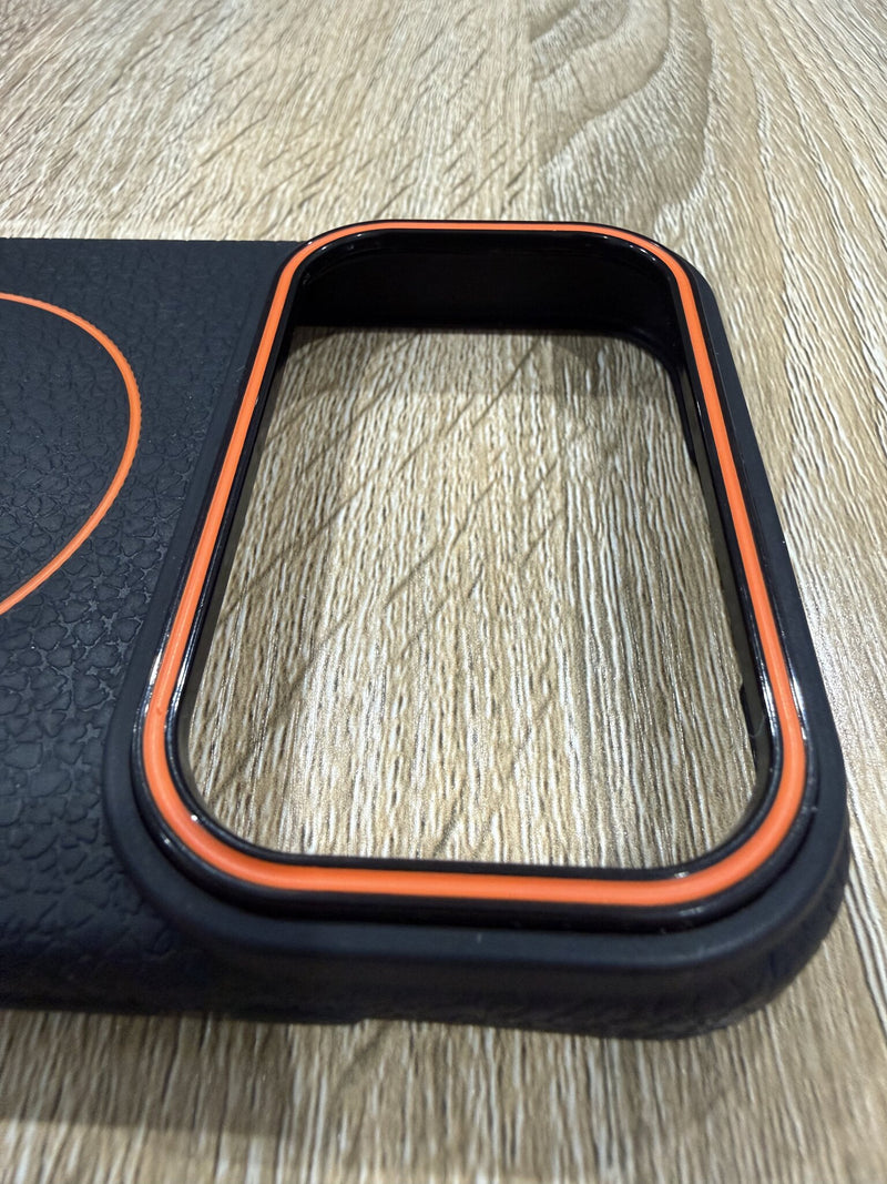 Premium Leather MagSafe Case - iPhone 17 Pro Max (Rose Gold Camera Accent)